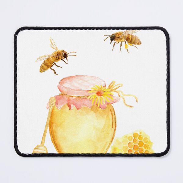 Item preview, Watercolor bees, honey pot and honeycomb designed and sold by cornercroft.