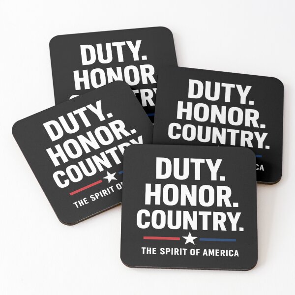 Item preview, Duty. Honor. Country. – Patriotic Typography Design (Dark Background Edition) designed and sold by Globalcitytees.