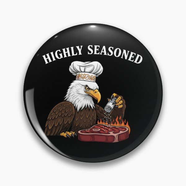 Item preview, “Highly Seasoned” Eagle Steak Chef – Gift for Grill Masters designed and sold by Luminari Creations.