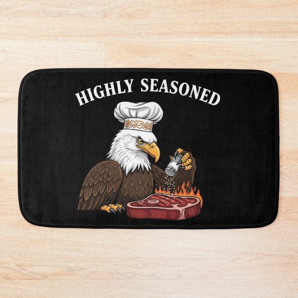 Item preview, “Highly Seasoned” Eagle Steak Chef – Gift for Grill Masters designed and sold by Luminari Creations.