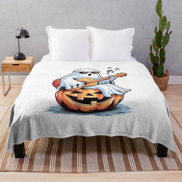 Item preview, Ghost with Guitar Cool Halloween Music designed and sold by MuniraWearify.