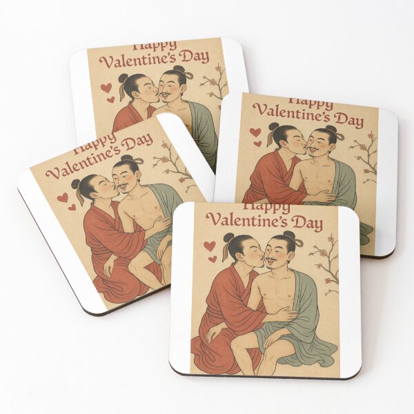 Item preview,  Gay Valentine’s Day Greeting with East Asian Chinese Couple designed and sold by Aryabek.