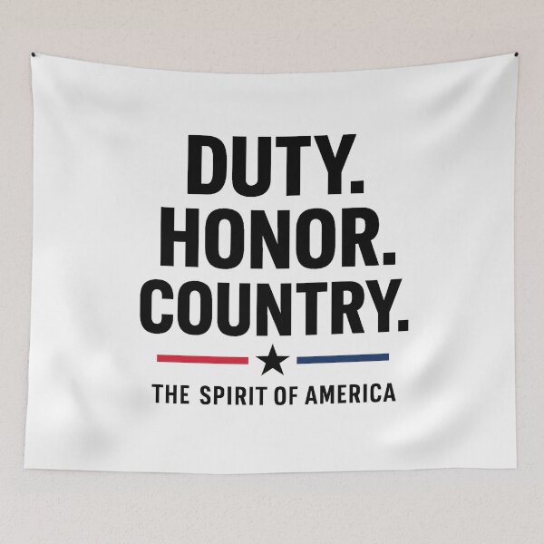 Item preview, Duty. Honor. Country. – Bold Patriotic Typography Design (Light Background Edition) designed and sold by Globalcitytees.