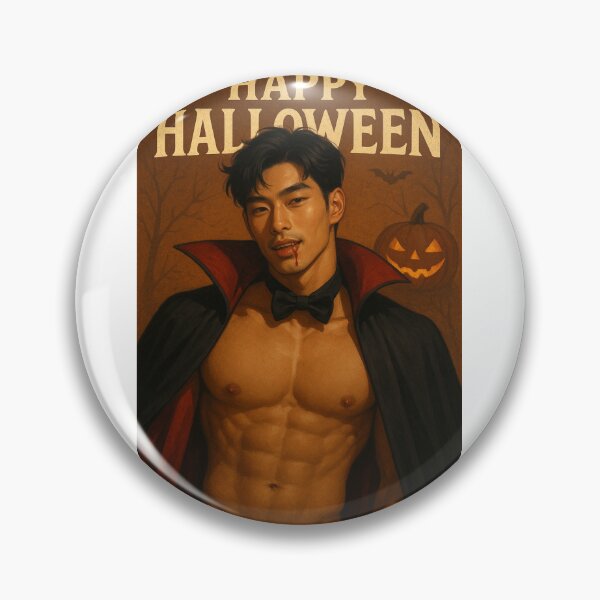 Item preview, Asian Flirty Halloween Vampire Greeting with Blood Drip designed and sold by Aryabek.