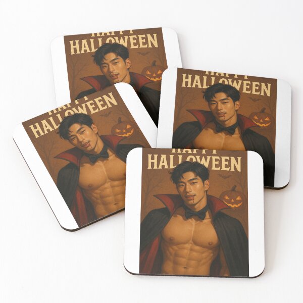 Item preview, Asian Flirty Halloween Vampire Greeting with Blood Drip designed and sold by Aryabek.