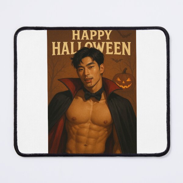 Item preview, Asian Flirty Halloween Vampire Greeting with Blood Drip designed and sold by Aryabek.