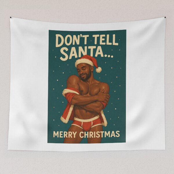 Item preview,  Naughty Gay Christmas Card – Don’t Tell Santa designed and sold by Aryabek.