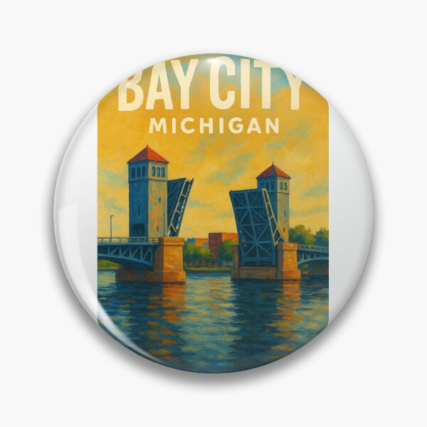 Item preview,  Bay City Michigan Drawbridge Over Saginaw River designed and sold by Aryabek.
