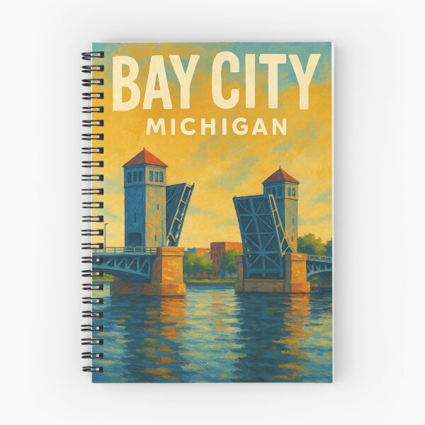 Item preview,  Bay City Michigan Drawbridge Over Saginaw River designed and sold by Aryabek.