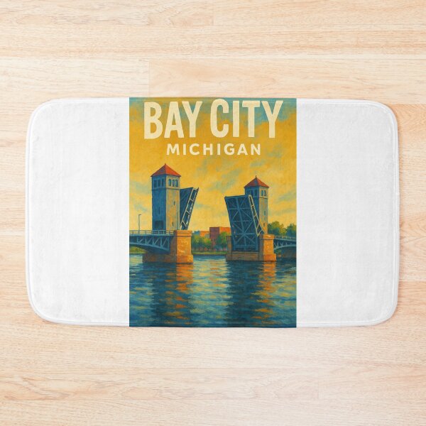 Item preview,  Bay City Michigan Drawbridge Over Saginaw River designed and sold by Aryabek.