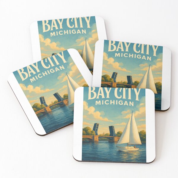 Item preview,  Bay City Michigan Sailboat Scene on the Saginaw River designed and sold by Aryabek.