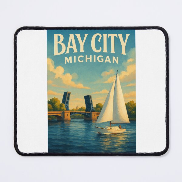 Item preview,  Bay City Michigan Sailboat Scene on the Saginaw River designed and sold by Aryabek.