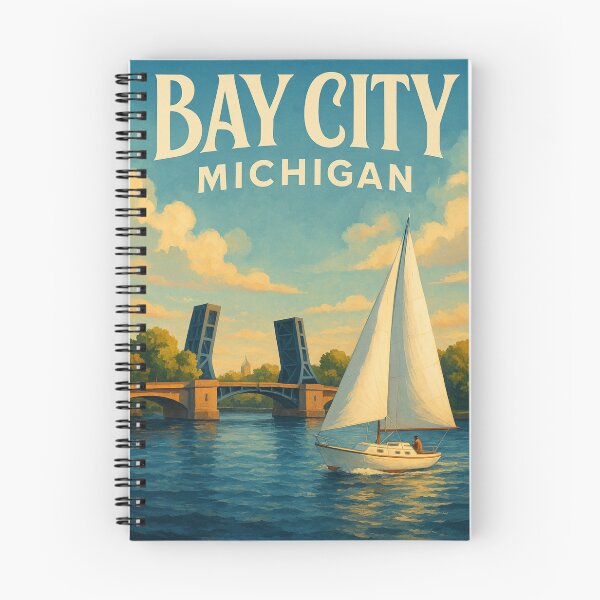 Item preview,  Bay City Michigan Sailboat Scene on the Saginaw River designed and sold by Aryabek.