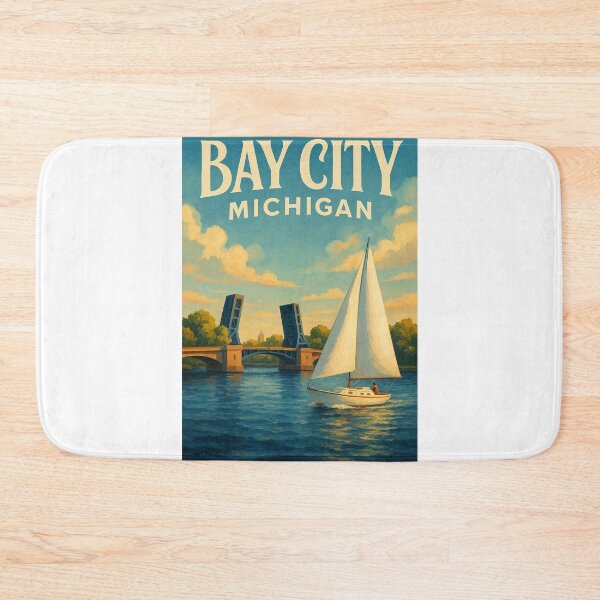 Item preview,  Bay City Michigan Sailboat Scene on the Saginaw River designed and sold by Aryabek.