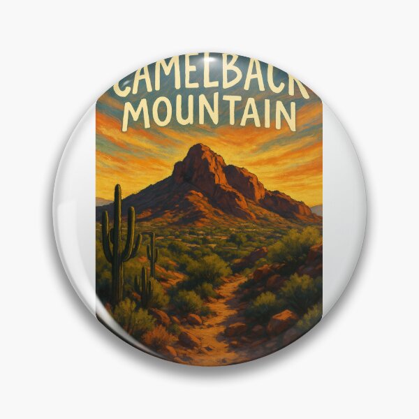 Artikelvorschau, Sonnenuntergang am Camelback Mountain mit Desert Trail – Wahrzeichen von Arizona entworfen und verkauft von Aryabek.