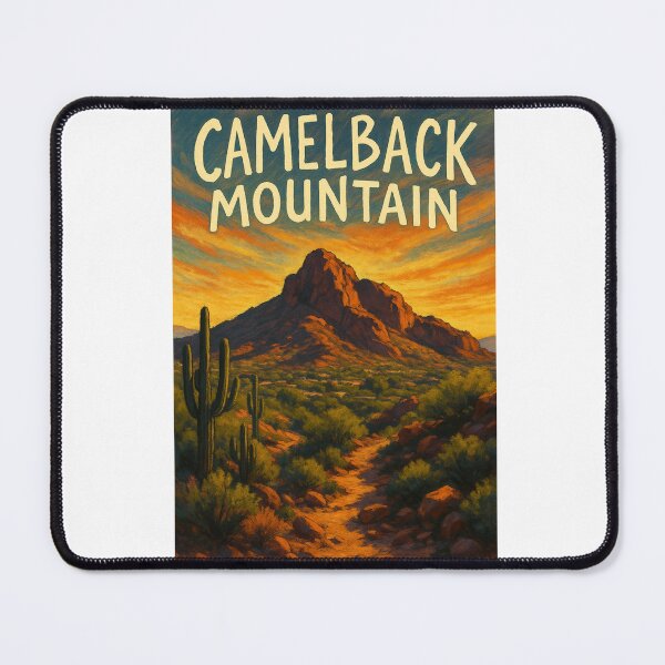 Item preview, Camelback Mountain Sunset with Desert Trail – Arizona Landmark designed and sold by Aryabek.