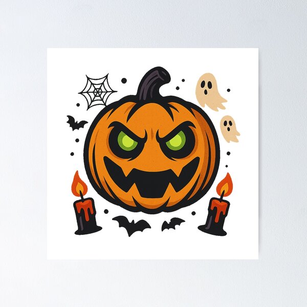 Item preview, Halloween Pumpkin – Spooky Mural with Ghosts & Bats designed and sold by Eric Nagel.
