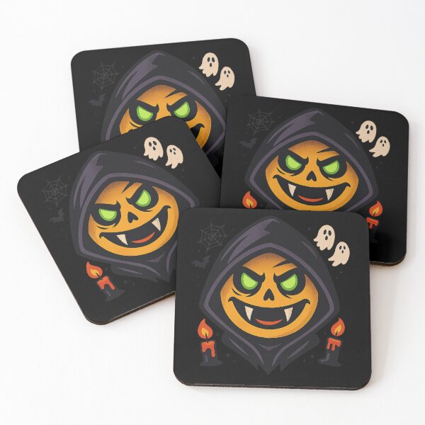 Item preview, Halloween Smiley – Vampiric pumpkin in a hooded cape designed and sold by Eric Nagel.