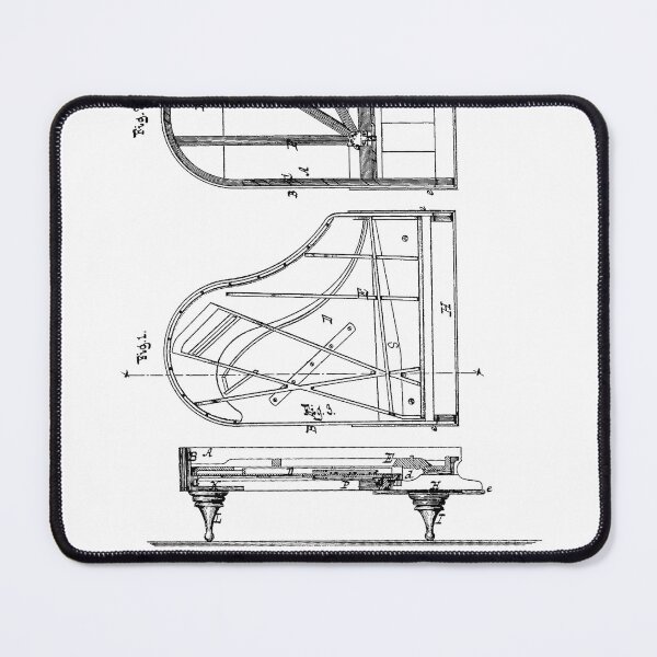 Item preview, Grand Piano Forte 1878 Patent Illustration – Vintage Music designed and sold by EmeraldMusic.