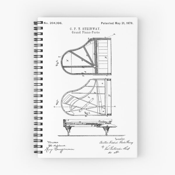 Item preview, Grand Piano Forte 1878 Patent Illustration – Vintage Music  designed and sold by EmeraldMusic.