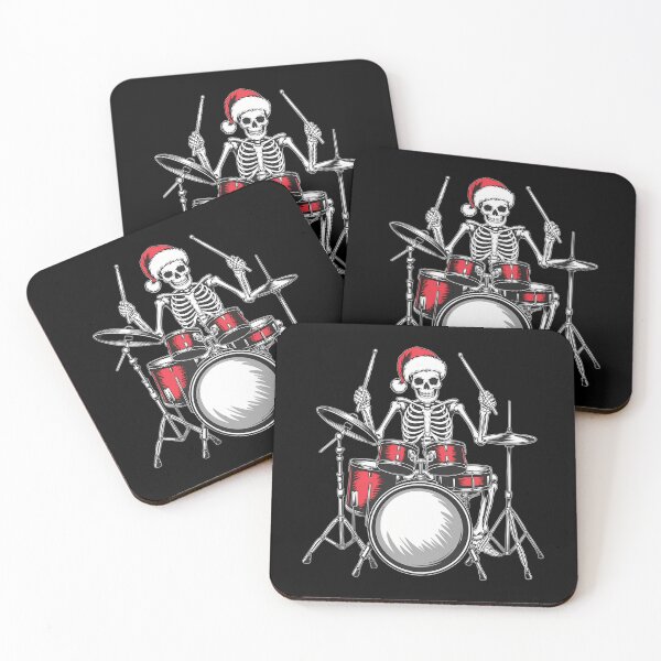 Item preview, Santa Skeleton Playing Drum Percussionist Drummer Christmas designed and sold by ticlitule.