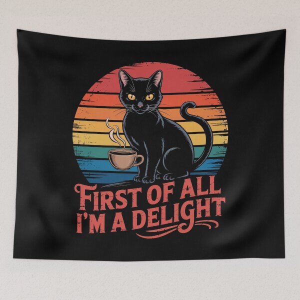 Item preview, First Of All I'M A Delight Cat Coffee Lover designed and sold by SlogariArt.
