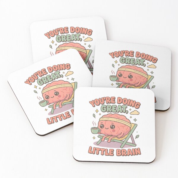 Item preview, You’re Doing Great, Little Brain – Kawaii Motivational Design designed and sold by Softly Studio.