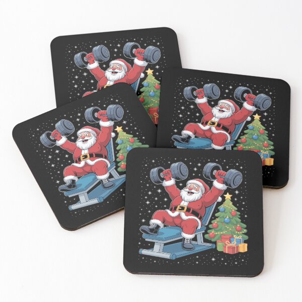 Item preview, Santa Weightlifting Gym Workout Fitness Christmas Tree Xmas designed and sold by ticlitule.