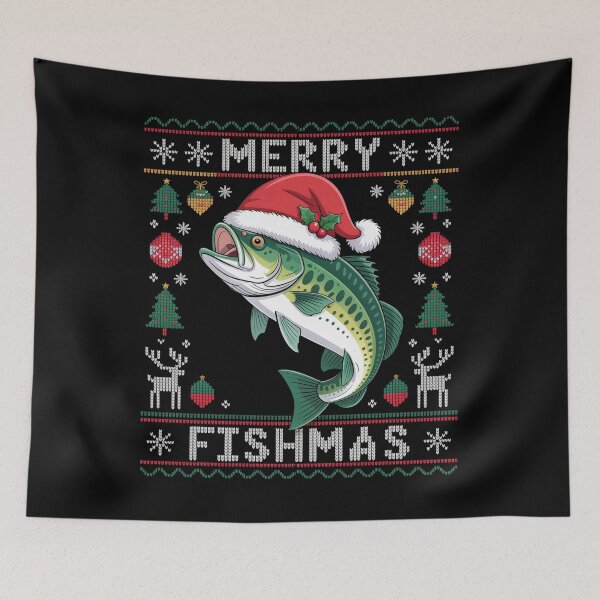 Item preview, Merry Fishmas Fishing Christmas Ugly Sweater  designed and sold by SlogariArt.