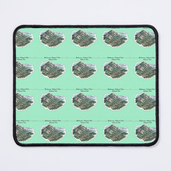 Item preview, watercolor outlined realistic illustration of Bukhansan National Park, designed and sold by PaintMeWorld.