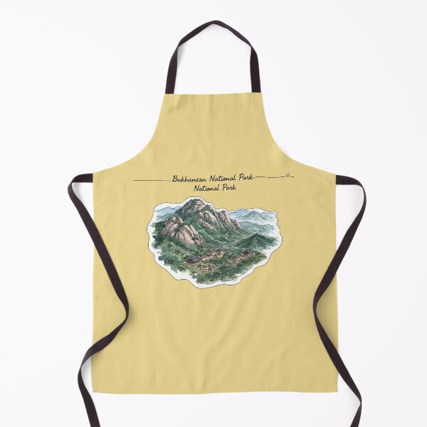 Item preview, watercolor outlined realistic illustration of Bukhansan National Park, designed and sold by PaintMeWorld.