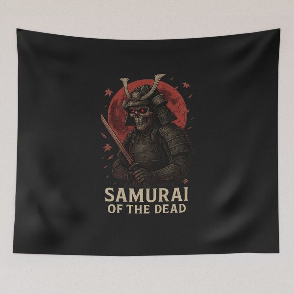 Item preview, Samurai of the Dead — Japanese Warrior Skull Halloween Art designed and sold by Diwakar-Designs.
