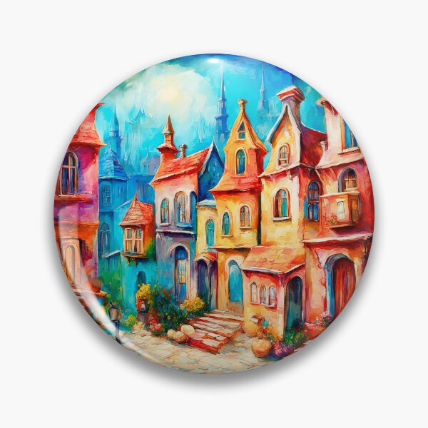 Item preview, Whimsical Watercolor Fairytale Town designed and sold by LanaGustavsson.