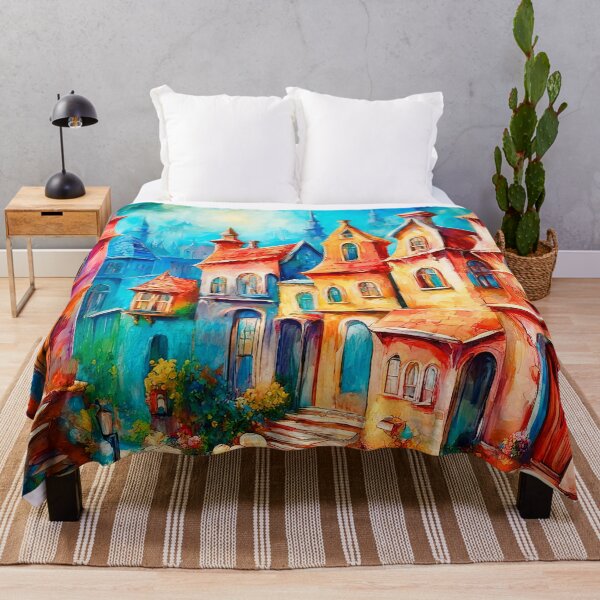 Item preview, Whimsical Watercolor Fairytale Town designed and sold by LanaGustavsson.