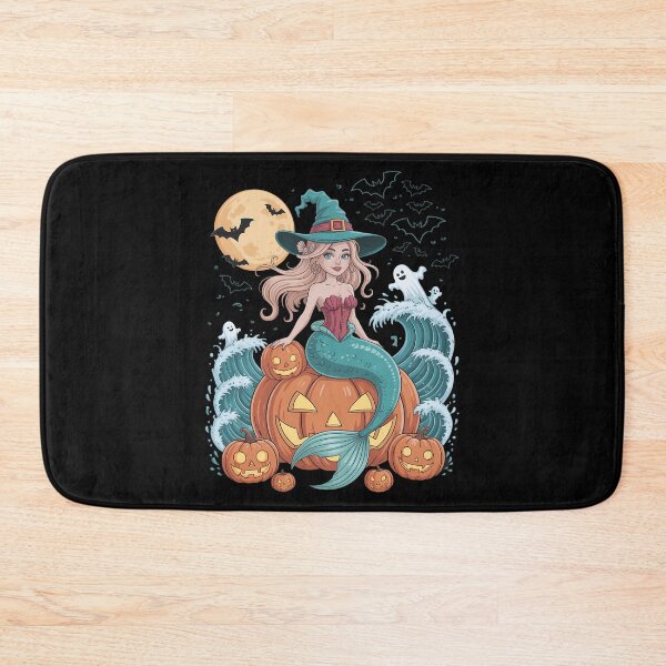 Item preview, Scary Moon Pumpkin Ghost Mermaid Witch Happy Halloween Day designed and sold by BiellaSar.