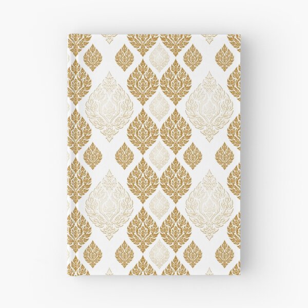 Item preview, White and gold background ikat. designed and sold by Dechaphopearsri.