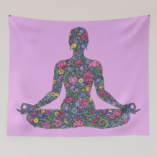 Item preview, Lotus Flower Meditation Art | Padmasana Yoga Pose Spiritual Design designed and sold by Zen Mosaic.