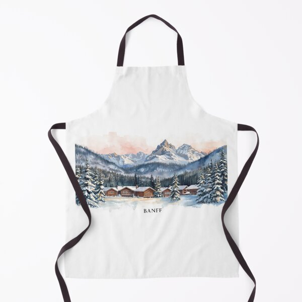 Item preview, Winter landscape in Banff, snowy mountains and cabins designed and sold by StormArte.
