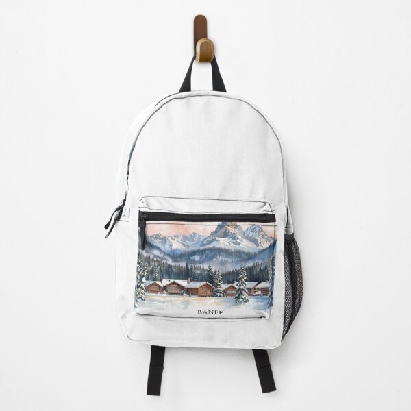 Item preview, Winter landscape in Banff, snowy mountains and cabins designed and sold by StormArte.