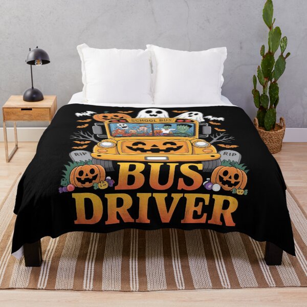 Item preview, School Bus Driver Pumpkin Season Skeleton Halloween Day designed and sold by BiellaSar.