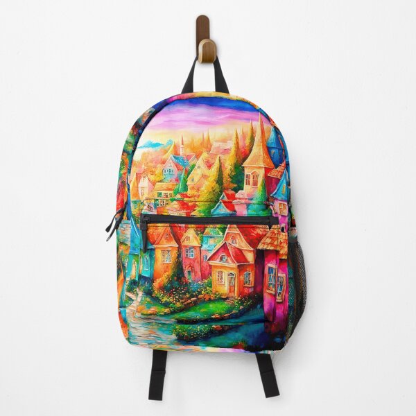 Item preview, Whimsical Watercolor Fairytale Town designed and sold by LanaGustavsson.