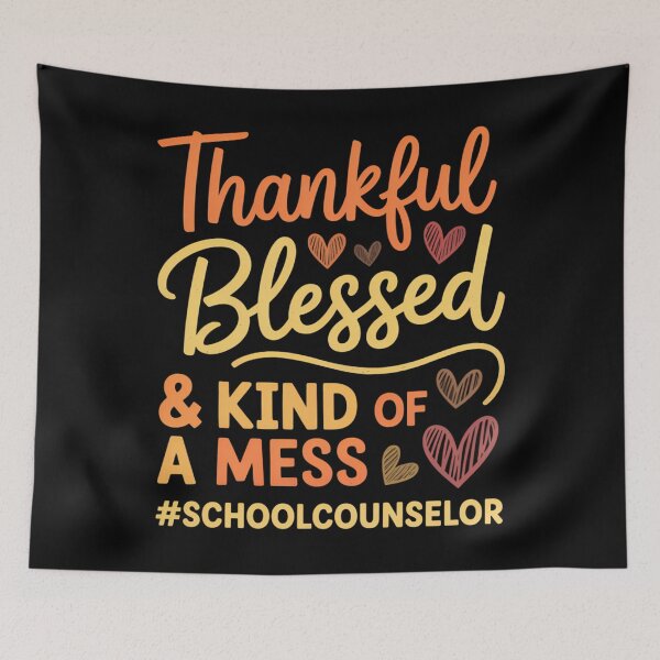 Item preview, School Counselor Thankful Blessed Thanksgiving fall Autumn designed and sold by BiellaSar.
