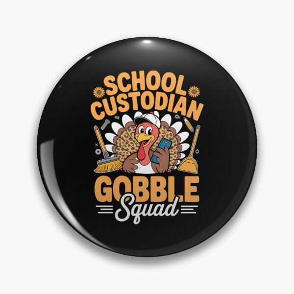 Item preview, School Custodian Gobble Squad Happy Thanksgiving designed and sold by BiellaSar.