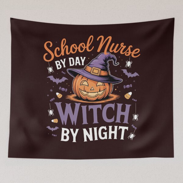 Item preview, School Nurse By Day Witch By Night Funny Pumpkin Halloween designed and sold by BiellaSar.
