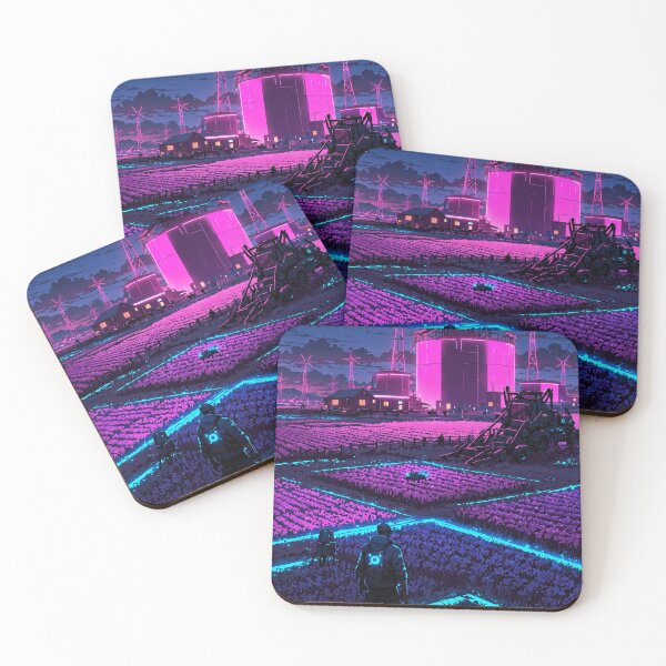 Item preview, Cyber Fields – Futuristic Farming Under Neon Skies designed and sold by Anicoa.