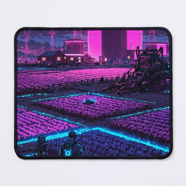 Item preview, Cyber Fields – Futuristic Farming Under Neon Skies designed and sold by Anicoa.