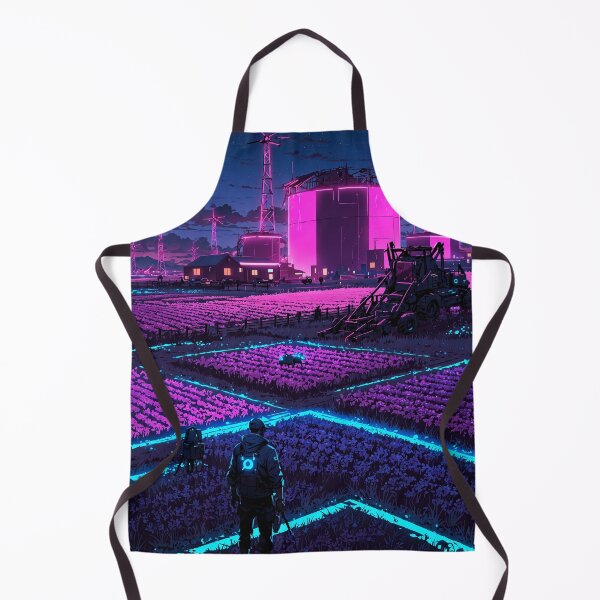 Item preview, Cyber Fields – Futuristic Farming Under Neon Skies designed and sold by Anicoa.