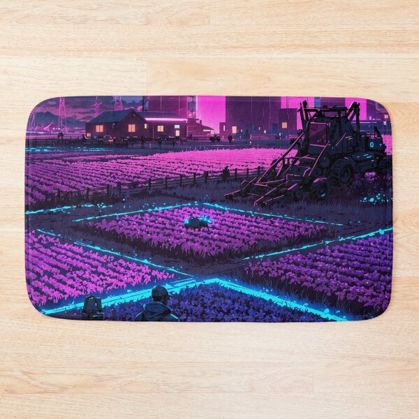 Item preview, Cyber Fields – Futuristic Farming Under Neon Skies designed and sold by Anicoa.