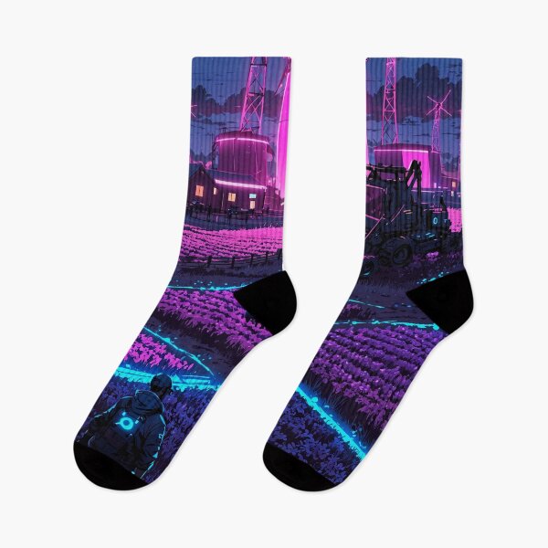 Item preview, Cyber Fields – Futuristic Farming Under Neon Skies designed and sold by Anicoa.