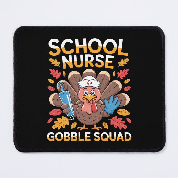 Item preview, School Nurse Gobble Squad Turkey Face Mask Thanksgiving designed and sold by BiellaSar.
